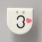 Tile 1 x 1 Half Circle with 3/Ear, Heart, Kissy Face print
