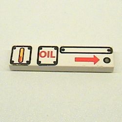 Tile 1 x 4 with Three Panels, 'OIL' and Arrow Right Print