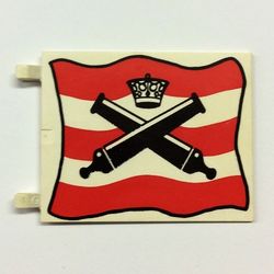 Flag 6 x 4 with Clips with Crossed Cannons over Red Stripes Print