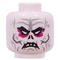 LEGO part 28621pr9485 Minifig Head with print in White