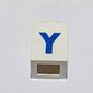 Brick 1 x 1 with Blue 'Y' Print (Bold Font)
