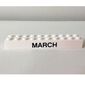Brick 2 x 10 with Black 'MARCH' / 'APRIL' Print