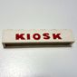 Brick 1 x 6 without Bottom Tubes with Cross Side Supports with 'KIOSK' Sans-Serif Thick Red print