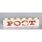 Brick 1 x 6 without Bottom Tubes with Cross Side Supports with 'POST' Thick Wide Red Print