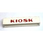 Brick 1 x 6 without Bottom Tubes with Cross Side Supports with 'KIOSK' Sans-Serif Thick Red Print