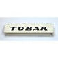 Brick 1 x 6 without Bottom Tubes with Cross Side Supports with 'TOBAK' Italic Black Print