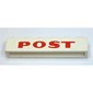 Brick 1 x 6 without Bottom Tubes with Cross Side Supports with 'POST' Thick Red Print