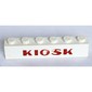 Brick 1 x 6 with 'KIOSK' Sans-Serif Thick Red Print