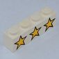 Brick 1 x 4 with 3 Yellow Stars Print