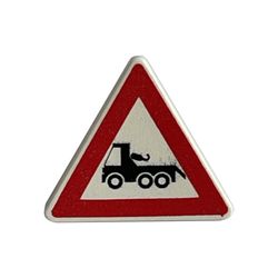 Road Sign Clip-on 2 x 2 Triangle with Red Border and Truck Print