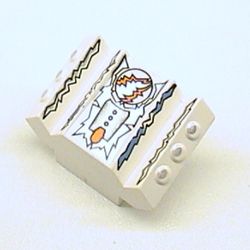 Brick Sloped 2 x 2 No Studs with Angled Side Block Extensions and Freeze Print