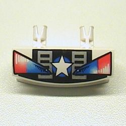 Grille 1 x 4 with Two Pins with Star & Headlights Print