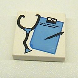 Tile 2 x 2 with Stethoscope and Clipboard Print