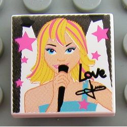 Tile 2 x 2 with 'Love' and Female Singer Print