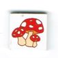 Tile 2 x 2 with Toadstool (Mushroom) Cluster Print