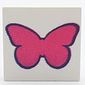 Tile 2 x 2 with Dark Pink Butterfly Print