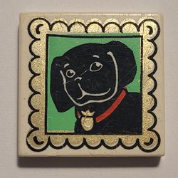 Tile 2 x 2 with Dog Portrait Print