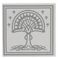 Tile 2 x 2 with Light Bluish Grey Tree, Stars, Border print (White Tree of Gondor)
