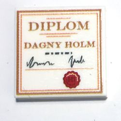 Tile 2 x 2 with 'Diplom Dagny Holm' print