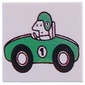 Tile 2 x 2 with Green Race Car print