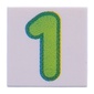 Tile 2 x 2 with Green '1' print