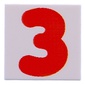 Tile 2 x 2 with Red '3' print