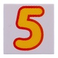 Tile 2 x 2 with Bright Light Orange '5' print