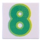 Tile 2 x 2 with Green '8' print