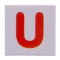 Tile 2 x 2 with Red 'U' print