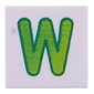 Tile 2 x 2 with Lime 'W' print