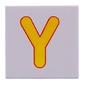 Tile 2 x 2 with Yellow 'Y' print