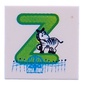 Tile 2 x 2 with Lime 'Z', Zebra print