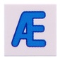 Tile 2 x 2 with Blue 'Æ' print