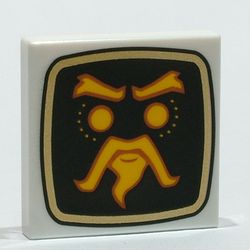 Tile 2 x 2 with Black Square, Gold Master Wu Drawing print