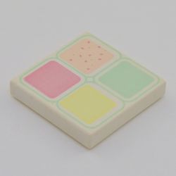 Tile 2 x 2 with 4 Pastel Squares Print