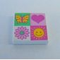 Tile 2 x 2 with 4 section Heart, Sun, Flower, Butterfly Print