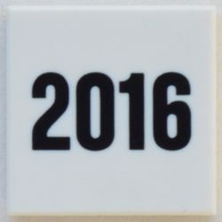 Tile 2 x 2 with Black '2016' print