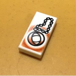 Tile 1 x 2 with Locket and Chain Print