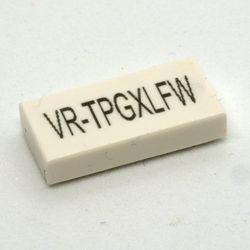 Tile 1 x 2 with City Code 'VR-xxxxxxx' Print