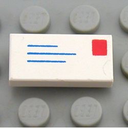 LEGO PART 3069bpr0099 Tile 1 x 2 with Mail Envelope, Letter, Address ...