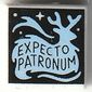 Tile 1 x 1 with Black 'EXPECTO PATRONUM' print