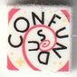 Tile 1 x 1 with Black 'CONFUNDUS' print