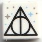 Tile 1 x 1 with Deathly Hallows Logo print