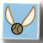 Tile 1 x 1 with Golden Snitch, Bright Light Blue Background print
