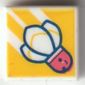 Tile 1 x 1 with Badminton Shuttle on Bright Orange Background print