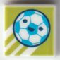 Tile 1 x 1 with Dark Azure Football, Lime Background print