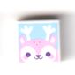 Tile 1 x 1 with Bright Pink Deer, Medium Azure Background print