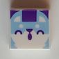 Tile 1 x 1 with Medium Azure Fox print