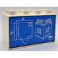 Duplo Brick 2 x 4 x 2 with House Blueprint and Brick Print