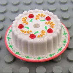 Scala, Food, Cake with Red Cherries and Oranges Print